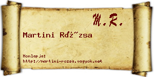 Martini Rózsa névjegykártya